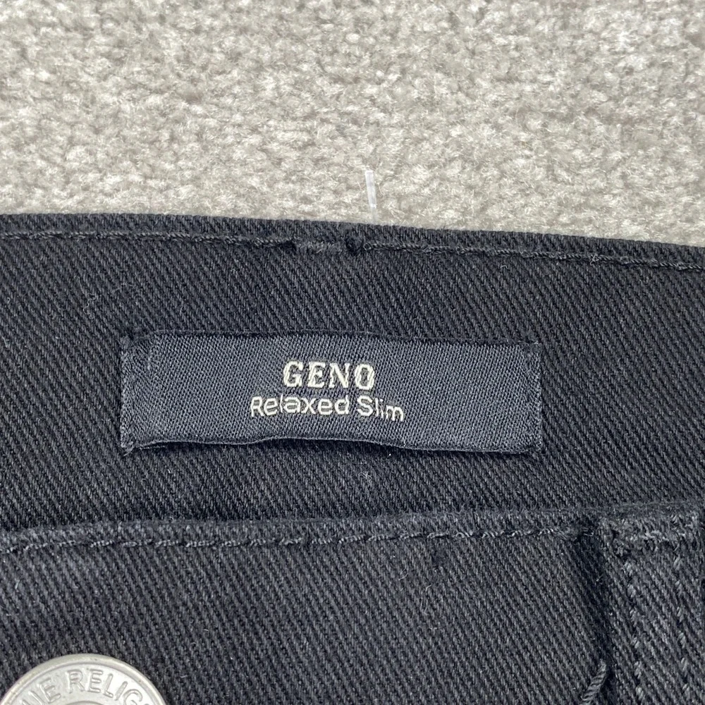 True Religion Geno Stud Slim Jeans Mens 34 Black Studded Horseshoe 700591